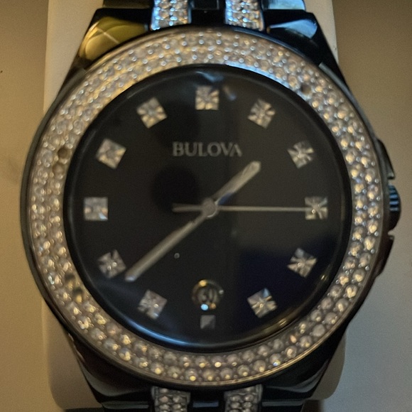 Bulova Date Diamond and Crystal Men’s Dress Watch - Picture 2 of 15